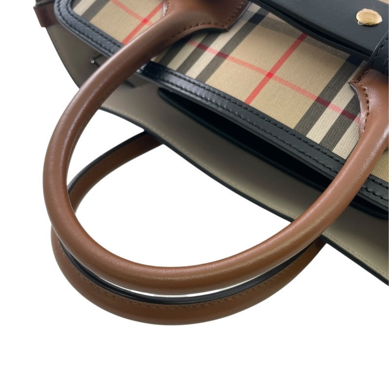 【BURBERRY】バーバリー トリプルスタッズ 8018790 ハンドバッグ キャンバス レディース ベルト レザー ヴィンテージチェック