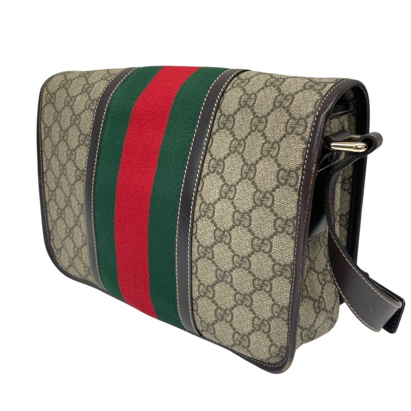 【GUCCI】グッチ GGスプリーム 211130 ショルダーバッグメンズ シェリーライン メッセンジャー ベージュ レディース