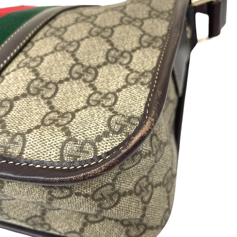 【GUCCI】グッチ GGスプリーム 211130 ショルダーバッグメンズ シェリーライン メッセンジャー ベージュ レディース