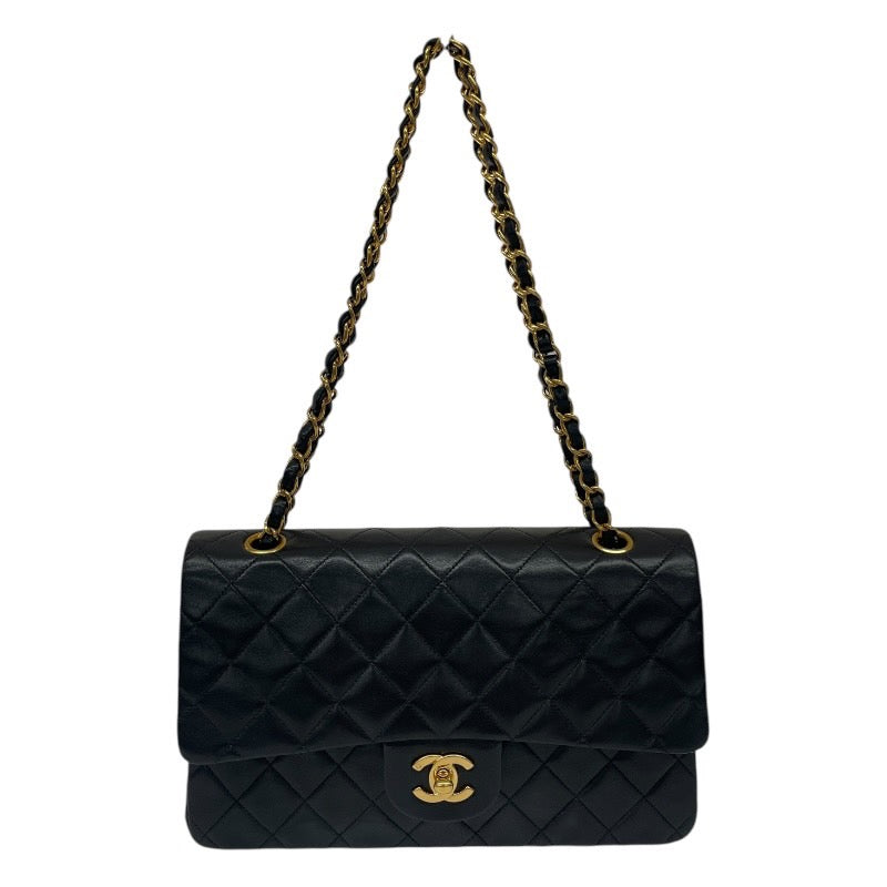 【CHANEL】シャネル マトラッセ クラシック ハンドバッグ25 A01112 ショルダーバッグ ラムスキンレディース Wフラップ ダブル チェーン 黒 ブラック