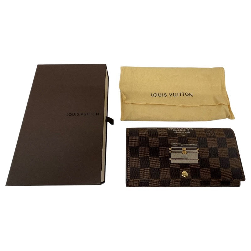 【LOUIS VUITTON】ルイ・ヴィトン ポルトフォイユサラ N63179 長財布レディース ダミエ エベヌ トランク