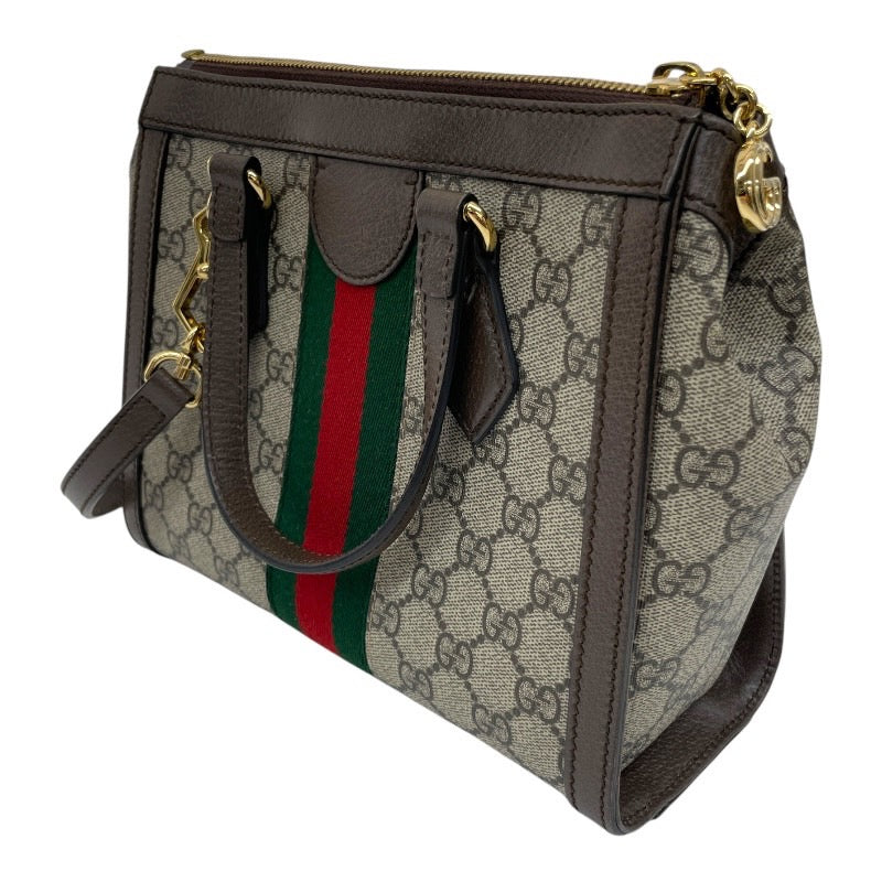 【GUCCI】グッチ オフィディアGG スモール 547551 ハンドバッグ PVCコーティングキャンバスレディース 2WAY ショルダー シェリーライン レザー