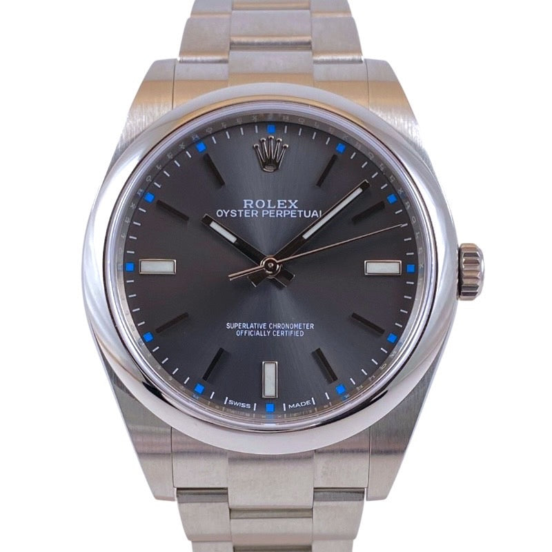 【ROLEX】ロレックス オイスターパーペチュアル39 114300 腕時計 ステンレススチール メンズ ランダム番 スレート ダークロジウム 2018年ギャラ