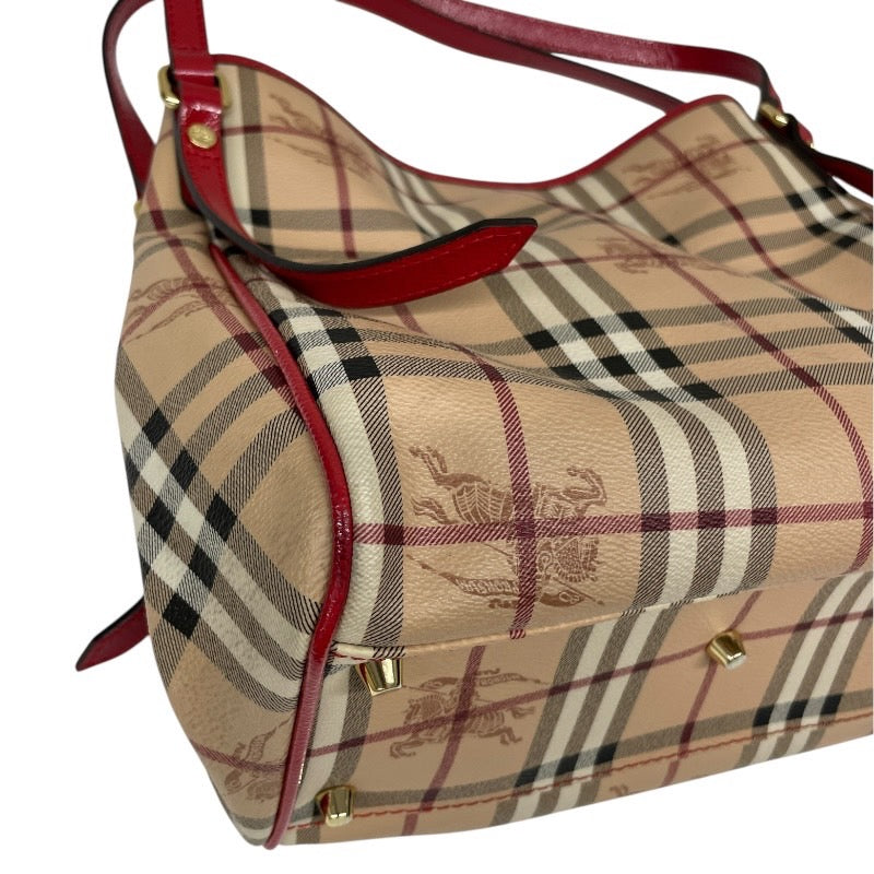 【BURBERRY】バーバリー シャドーホース 3908599 トートバッグレディース チェック ポーチ付き 2WAY