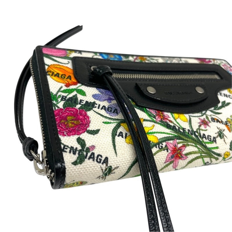 【GUCCI】グッチ バレンシアガ コラボ  681710 長財布 レディース ハッカー フローラ 花柄 ラウンドファスナー