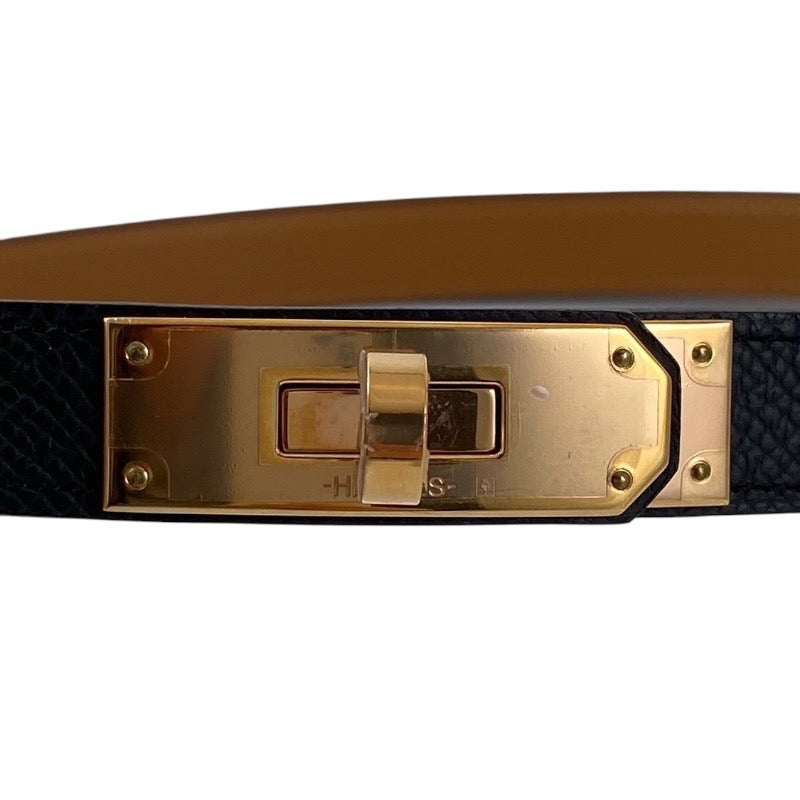 【HERMES】エルメス ケリー ベルト ヴォーエプソン レディース ゴールド金具 B刻印 2023年 ブラック 黒