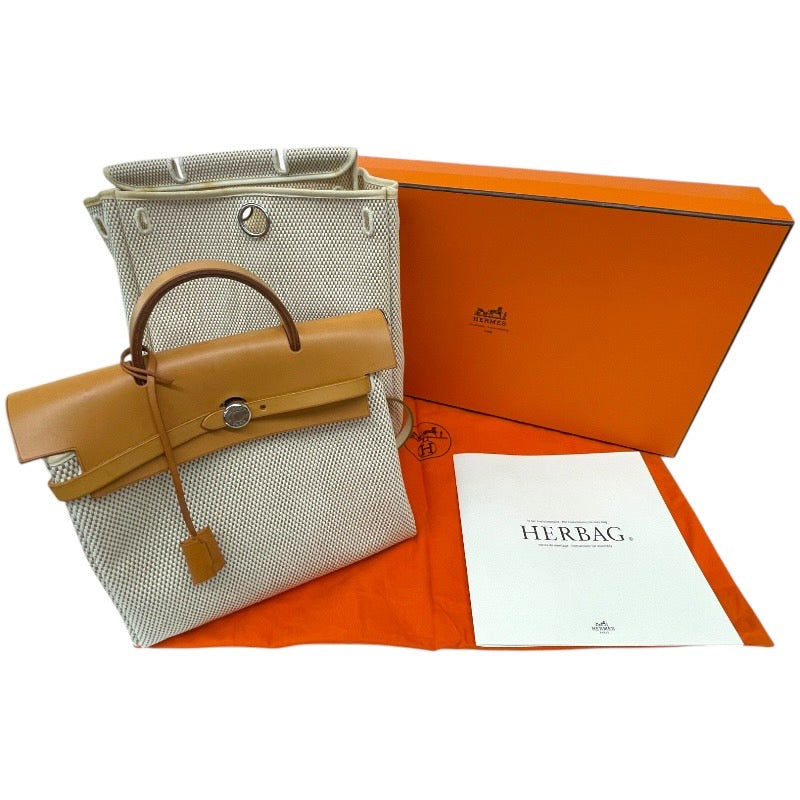 【HERMES】エルメス エールバッグ アドPM リュック・デイパックレディース □G刻印 トワル キャンバス レザー 替えバッグ付