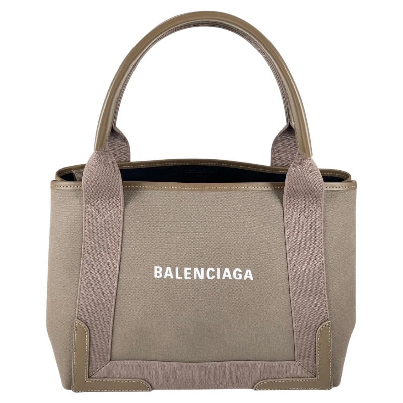 【BALENCIAGA】バレンシアガ ネイビー カバス 339933 ハンドバッグ キャンバス レディース ベージュ グレージュ トート ポーチ付