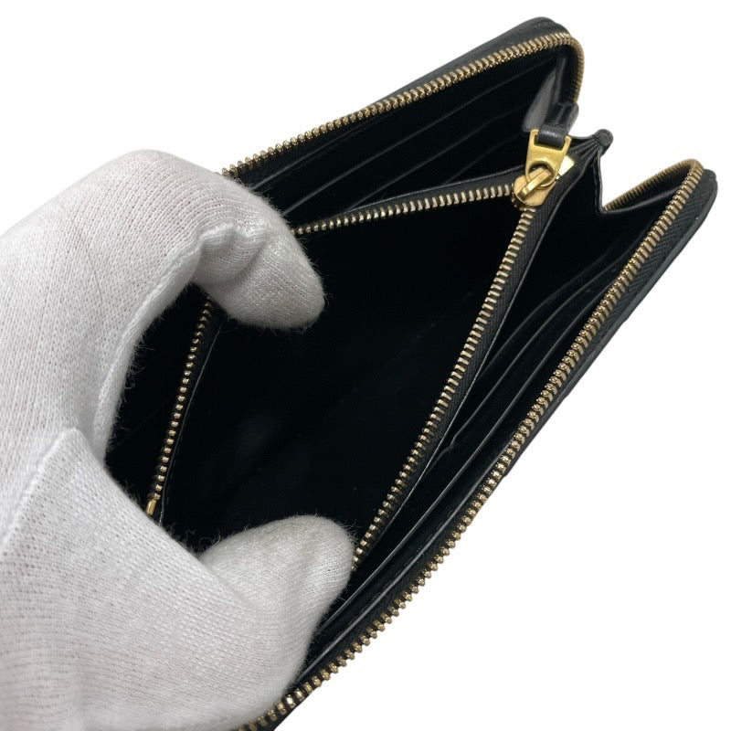 【BOTTEGAVENETA】ボッテガヴェネタ イントレチャート 長財布 レザー レディース ジップアラウンドウォレット ラウンドファスナー 黒