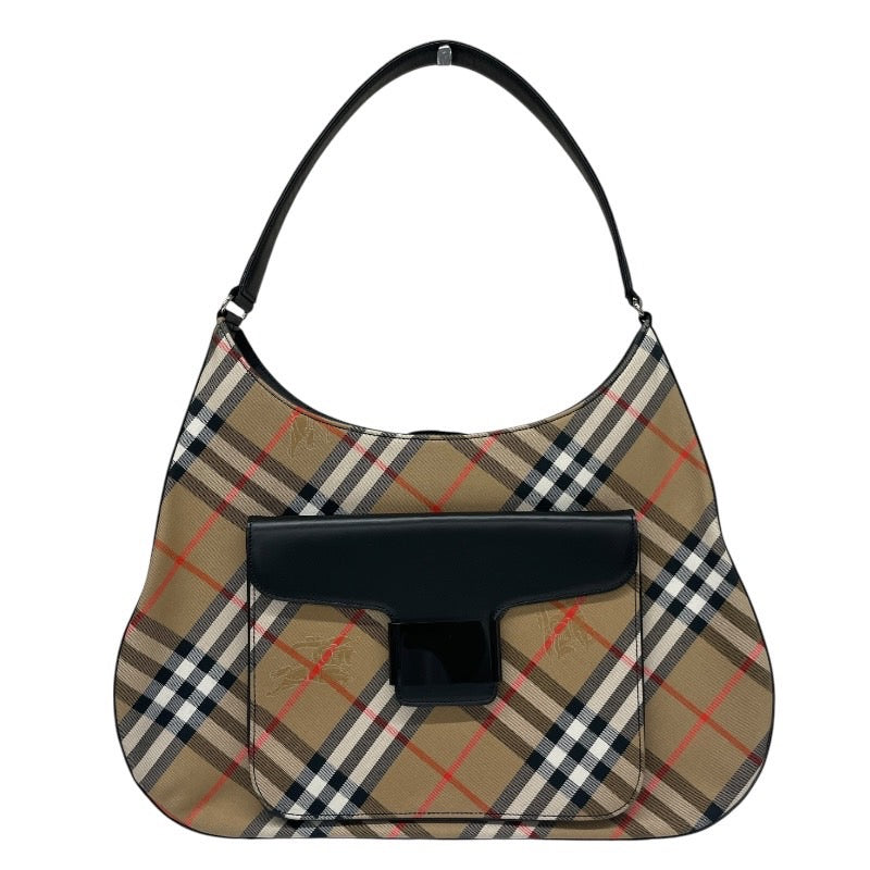 【BURBERRY】バーバリー ショルダーバッグ レディース シャドーホース セミショルダー ワンショルダー ノバチェック キャンバス/レザー ベージュ