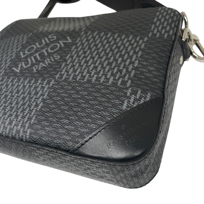 【LOUIS VUITTON】ルイ・ヴィトン トリオ メッセンジャー N50017 ショルダーバッグ メンズ ダミエ グラフィット 3D ポシェット ポーチ