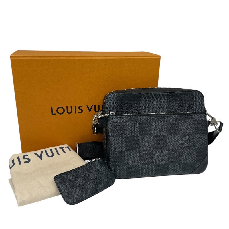 【LOUIS VUITTON】ルイ・ヴィトン トリオ メッセンジャー N50017 ショルダーバッグ メンズ ダミエ グラフィット 3D ポシェット ポーチ