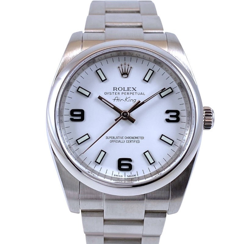 【ROLEX】ロレックス エアキング 114200 腕時計 ステンレススチール メンズ G番 白文字盤 ホワイト369