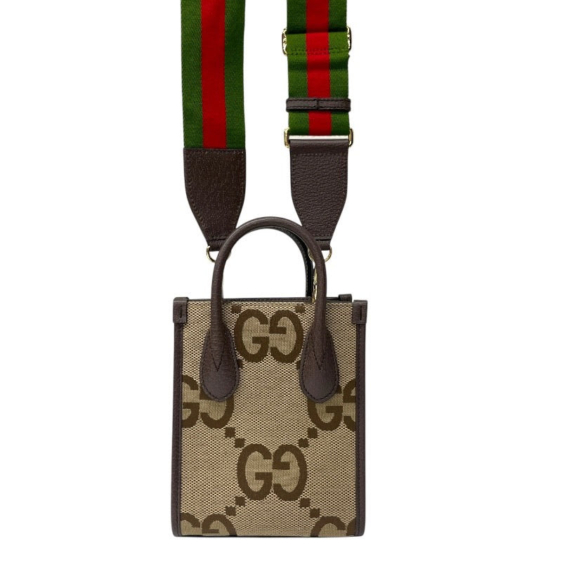 【GUCCI】グッチ ジャンボGG ミニトート 699406 ハンドバッグ レディース 2WAY キャンバス シェリーライン ポシェット クロスボディ