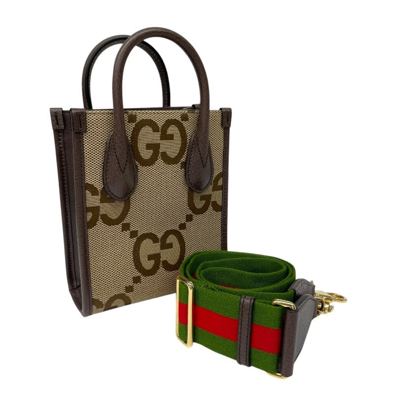 【GUCCI】グッチ ジャンボGG ミニトート 699406 ハンドバッグ レディース 2WAY キャンバス シェリーライン ポシェット クロスボディ