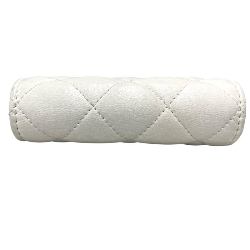 【CHANEL】シャネル ココマーク スモールウォレット AP3055 二つ折り財布 レザー レディース マトラッセ 白 ホワイト コンパクト