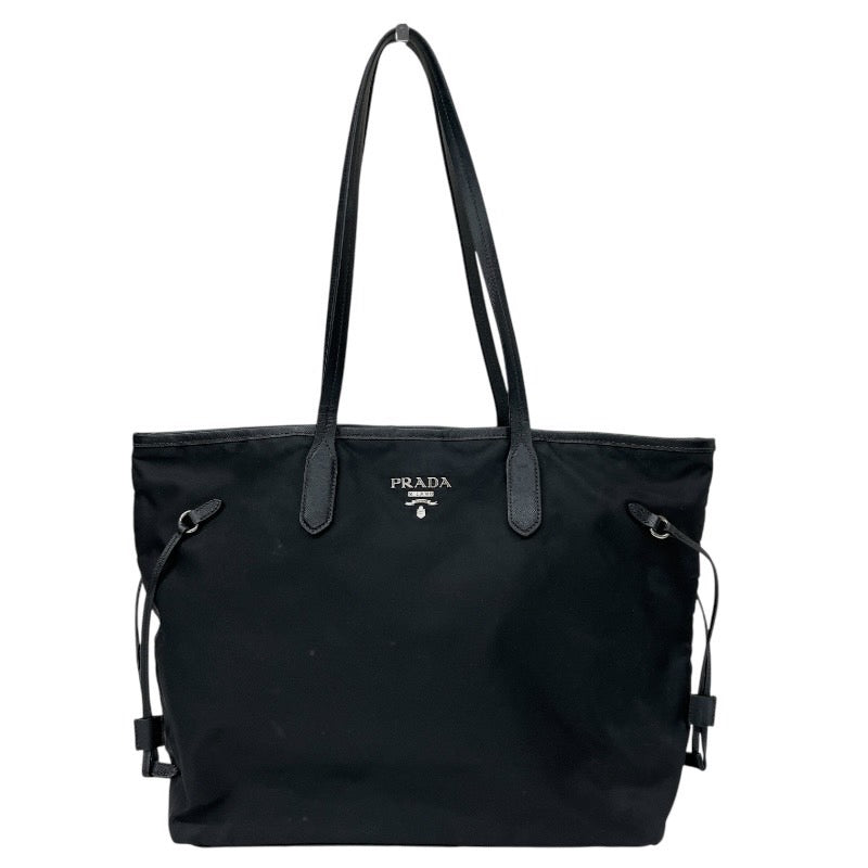 【PRADA】プラダ トートバッグ ナイロン レディース ショルダー レザー ロゴ テスート 黒 ブラック