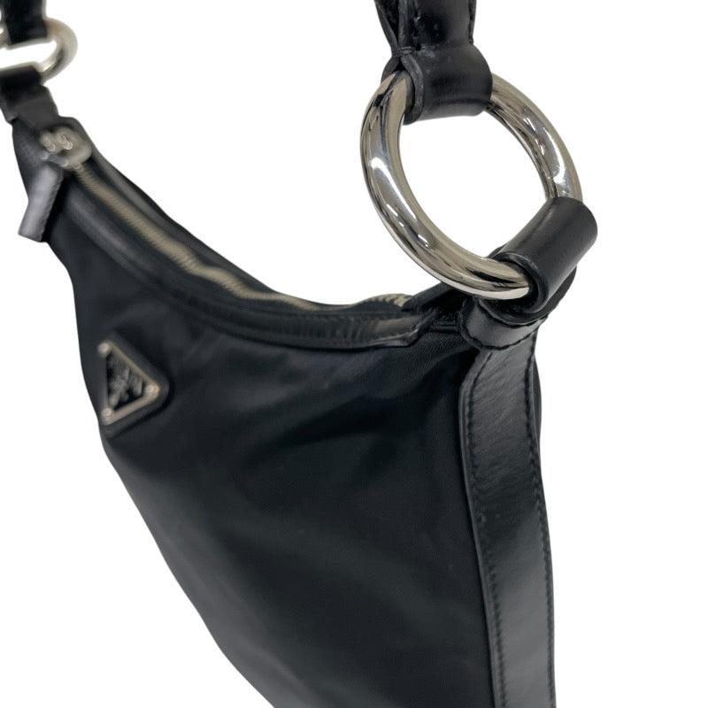 【PRADA】プラダ クロスボディ BT0541 ショルダーバッグ ナイロン レディース 三角プレート 黒 ブラック レザー
