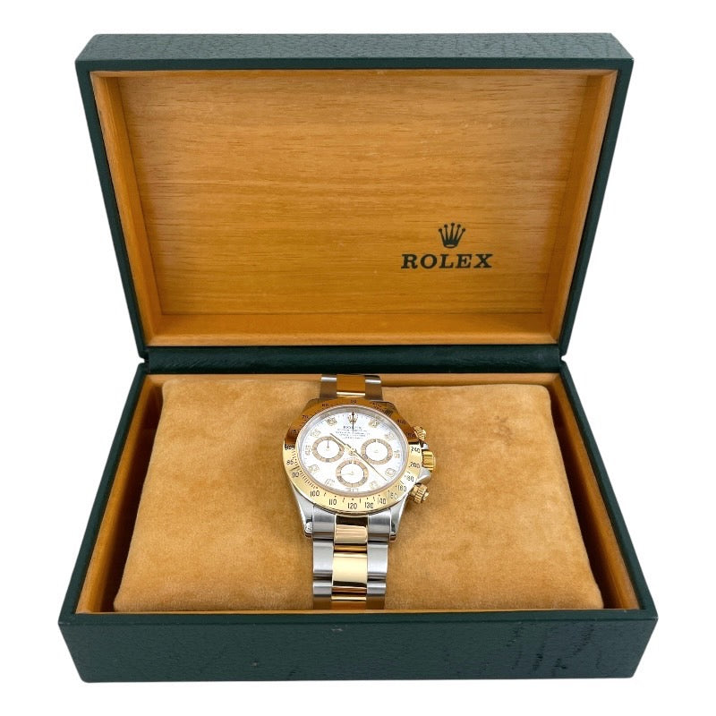 【ROLEX】ロレックス コスモグラフ デイトナ 116523G 腕時計 SS/YG メンズ K番 クロノグラフ 8Pダイヤ 白文字盤