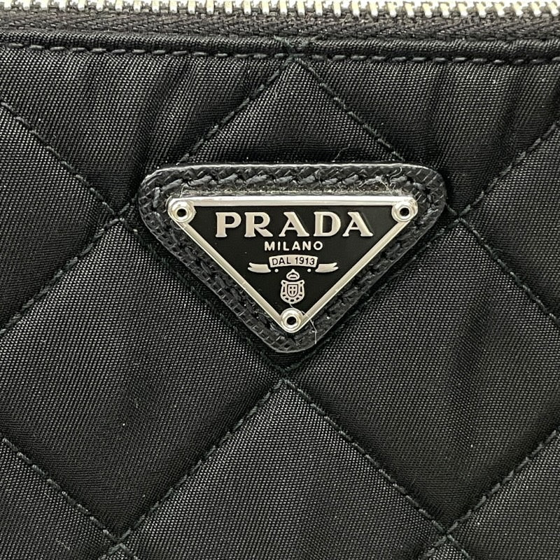 【PRADA】プラダ キルティング チェーン 1BH026 ショルダーバッグ ナイロン レディース ポーチ 2WAY ハンド 黒 ブラック