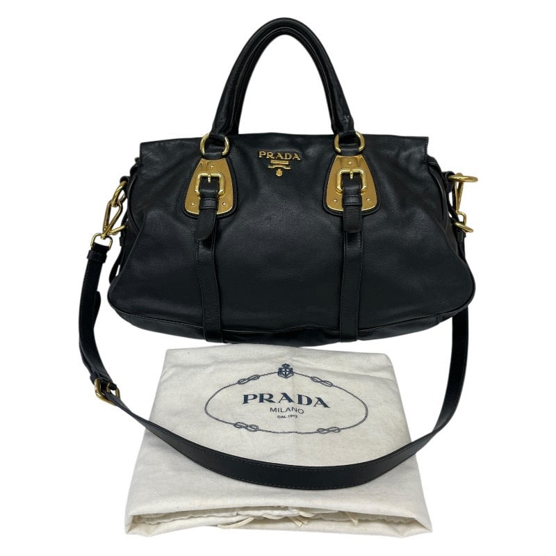 【PRADA】プラダ 2WAYバッグ BN1903 ハンドバッグ レディース 本革 オールレザー ゴールド金具 黒 ブラック ショルダー