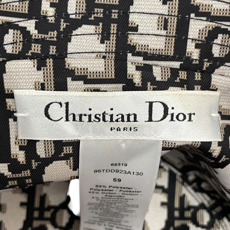 【Christian Dior】クリスチャンディオール バケットハット 95TDD923A130 ハット レディース 黒 オブリーク ブラック トロッター サイズ59
