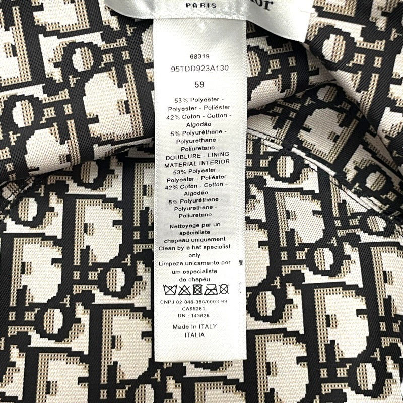 【Christian Dior】クリスチャンディオール バケットハット 95TDD923A130 ハット レディース 黒 オブリーク ブラック トロッター サイズ59