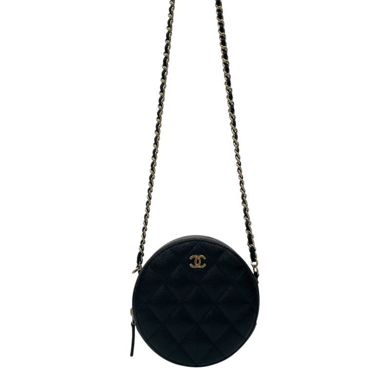 【CHANEL】シャネル マトラッセ AP0245 ショルダーバッグ レディース ラウンド チェーン 黒 キャビアスキン 29番