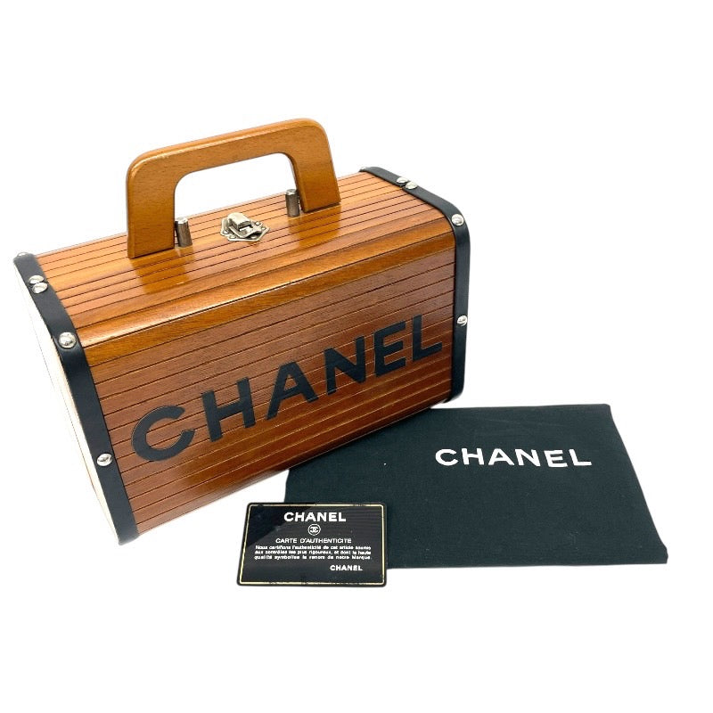 【CHANEL】シャネル ウッド  バニティ ハンドバッグ ウッド レディース 3番台 木製  ヴィンテージ 希少 アンティーク レア
