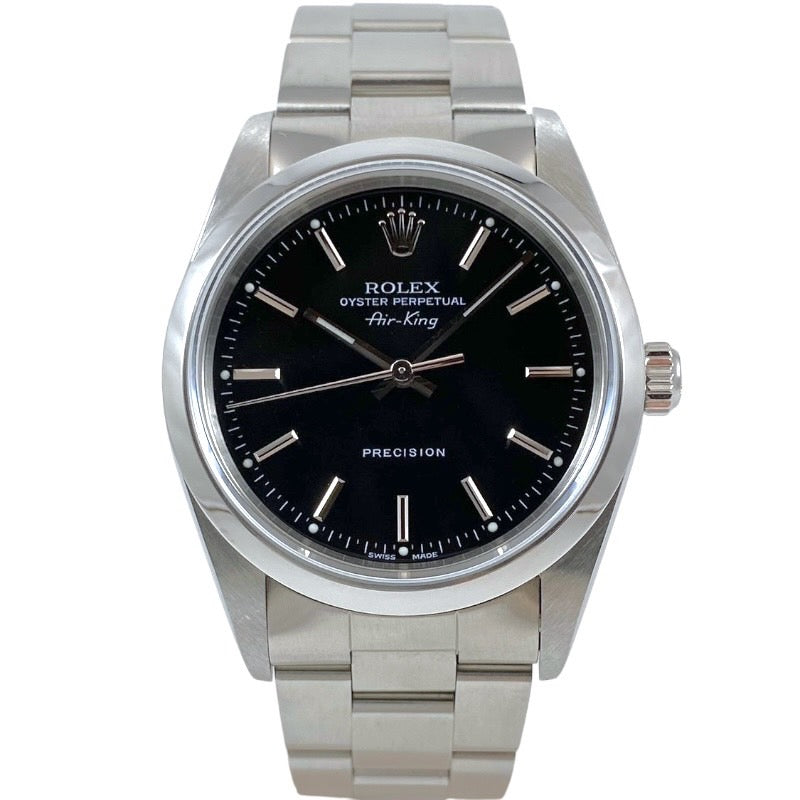 【ROLEX】ロレックス エアキング Air-King 14000 腕時計 ステンレススチール メンズ F番 黒文字盤 ブラック