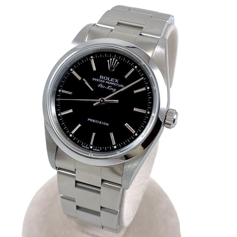 【ROLEX】ロレックス エアキング Air-King 14000 腕時計 ステンレススチール メンズ F番 黒文字盤 ブラック