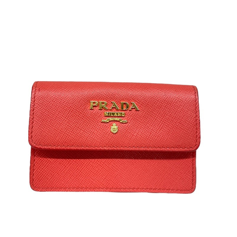 【PRADA】プラダ カードケース 1M0881 名刺入れ レザー レディース サフィアーノ オレンジ ピンク