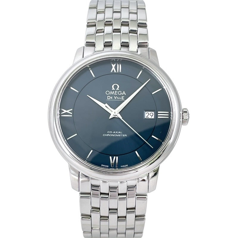 【OMEGA】オメガ デビル プレステージ 424.10.40.20.03.001 腕時計 ステンレススチール メンズ 自動巻き 青文字盤 ブルー