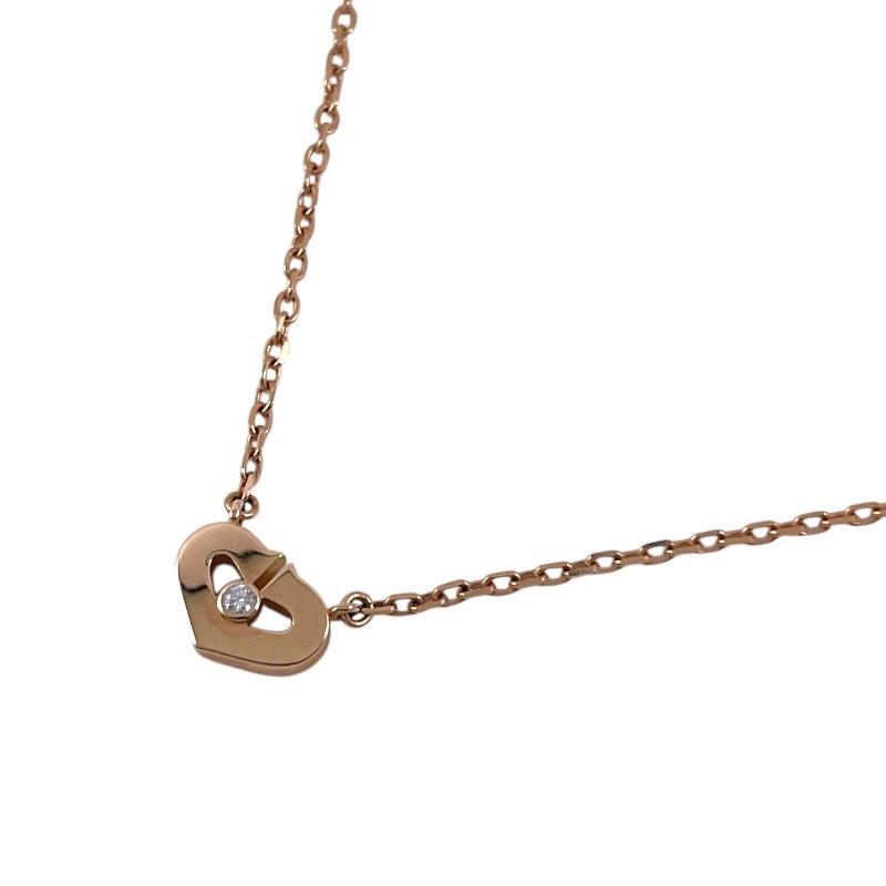 【CARTIER】カルティエ Cハート ダイヤモンド ネックレス K18ピンクゴールド レディース 750