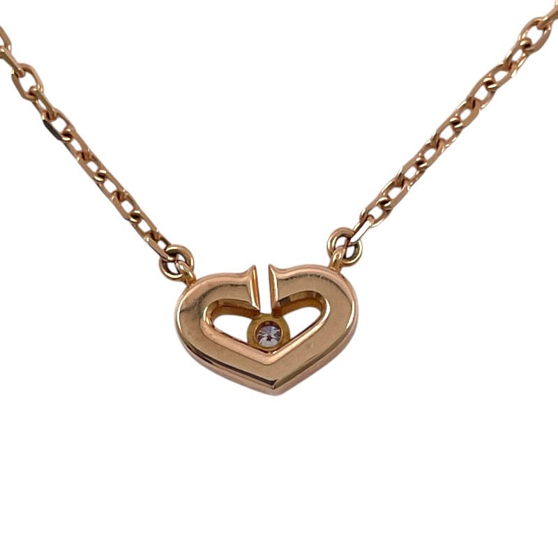 【CARTIER】カルティエ Cハート ダイヤモンド ネックレス K18ピンクゴールド レディース 750