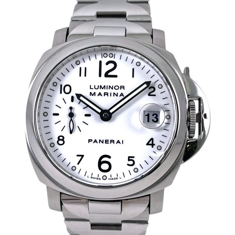 【PANERAI】パネライ ルミノールマリーナ 40mm PAM00051 腕時計 ステンレススチール メンズ 白文字盤 自動巻き F番