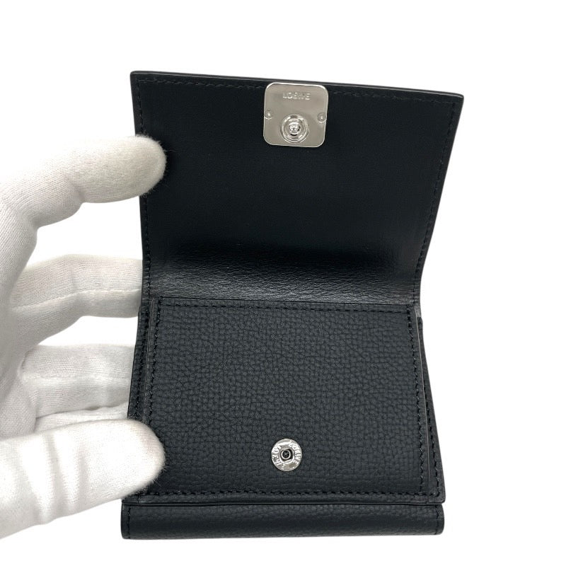 【LOEWE】ロエベ アナグラム トライフォールド C821TR2X02 三つ折り財布 レザー レディース 黒 ブラック