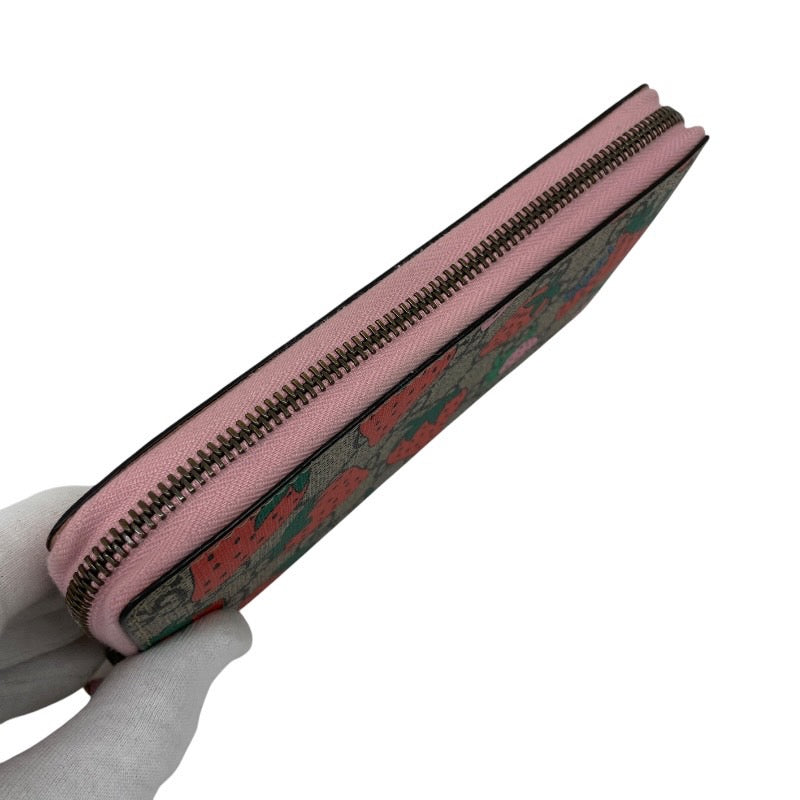 【GUCCI】グッチ GGスプリーム ストロベリー イチゴ 573865 長財布 レディース 苺 ラウンドファスナー
