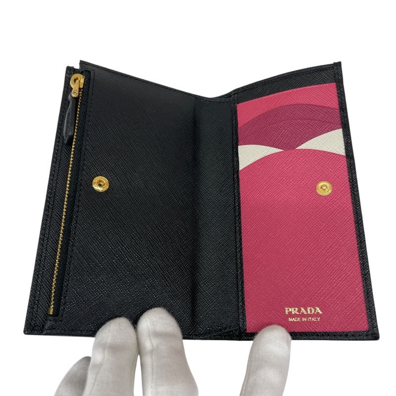 PRADA】プラダ サフィアーノ マルチカラー 黒 ブラック 現行