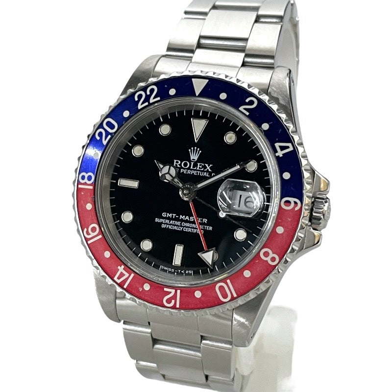 【ROLEX】ロレックス GMTマスター 16700 腕時計 ステンレススチール メンズ X番 トリチウム ペプシ シングルバックル