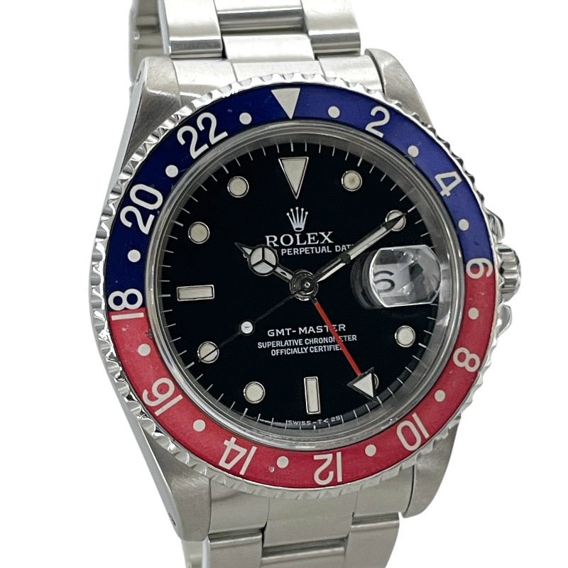 【ROLEX】ロレックス GMTマスター 16700 腕時計 ステンレススチール メンズ X番 オールトリチウム ペプシ シングルバックル