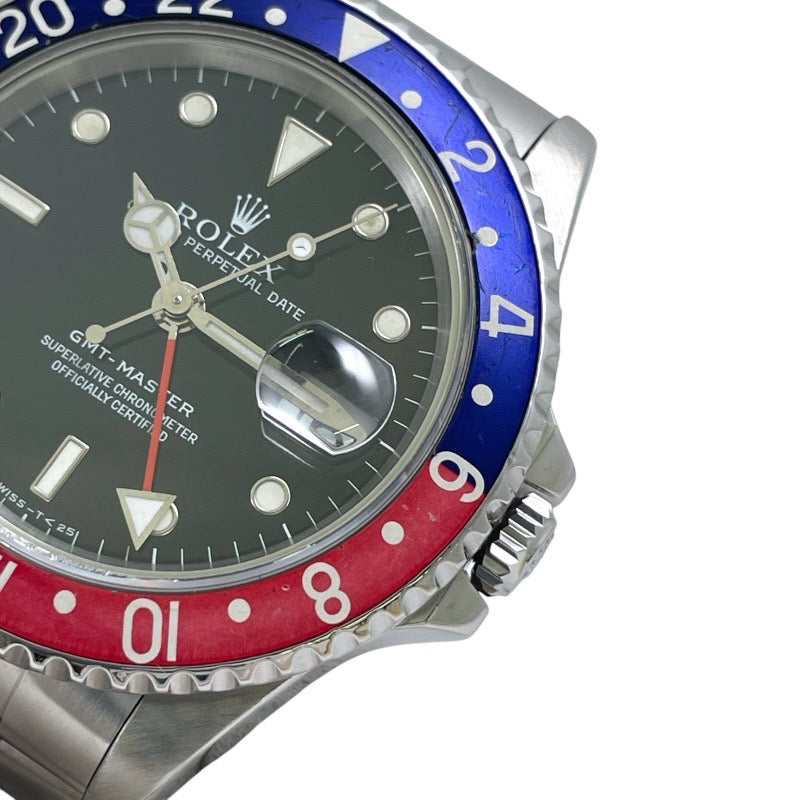 【ROLEX】ロレックス GMTマスター 16700 腕時計 ステンレススチール メンズ X番 オールトリチウム ペプシ シングルバックル