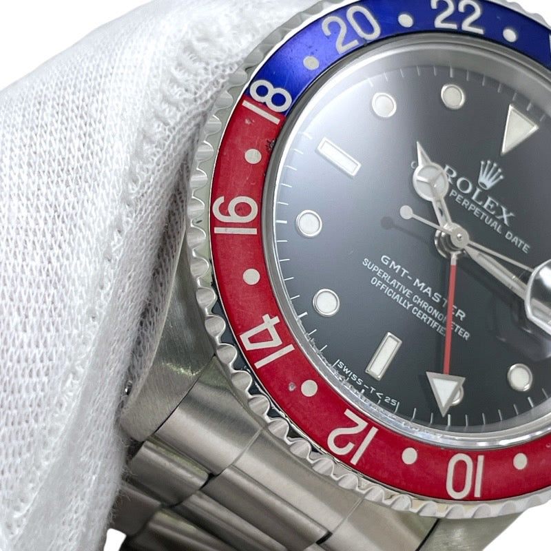 【ROLEX】ロレックス GMTマスター 16700 腕時計 ステンレススチール メンズ X番 オールトリチウム ペプシ シングルバックル
