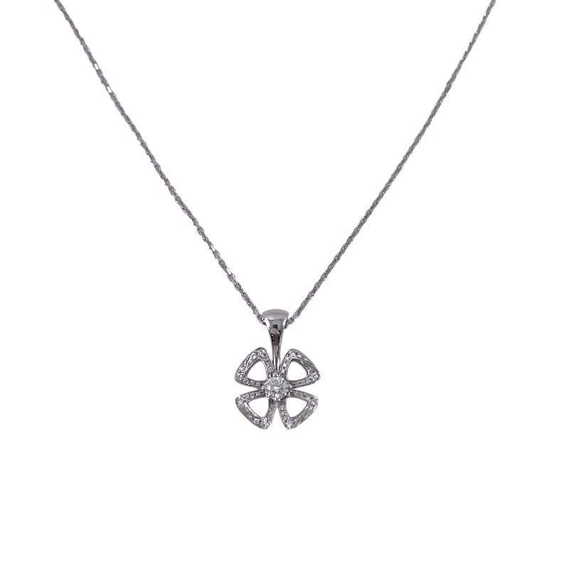 【BVLGARI】ブルガリ フィオレヴァー 358157 ネックレス K18ホワイトゴールド レディース 750 Fiorever ダイヤモンド