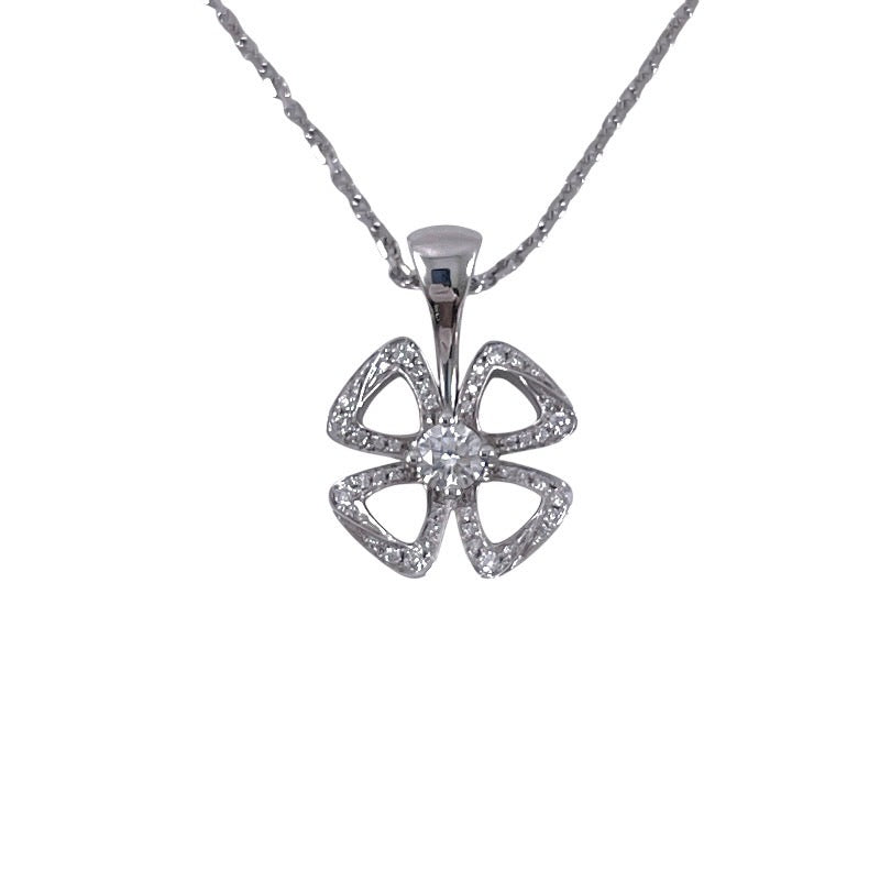 【BVLGARI】ブルガリ フィオレヴァー 358157 ネックレス K18ホワイトゴールド レディース 750 Fiorever ダイヤモンド