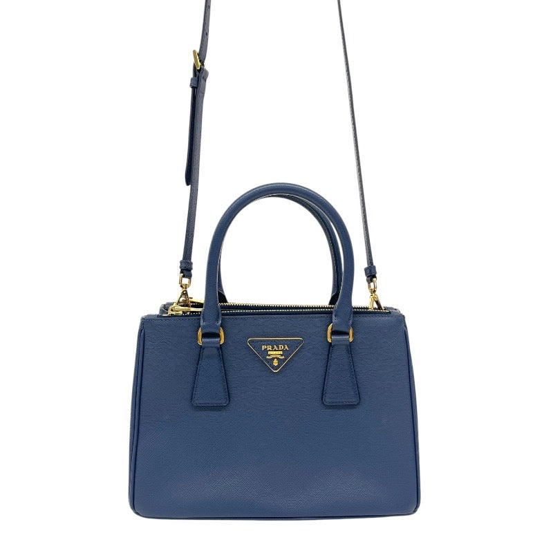 【PRADA】プラダ ガレリア 2WAY 1BA896 ハンドバッグ レザー レディース ショルダー サフィアーノ ブルー 青