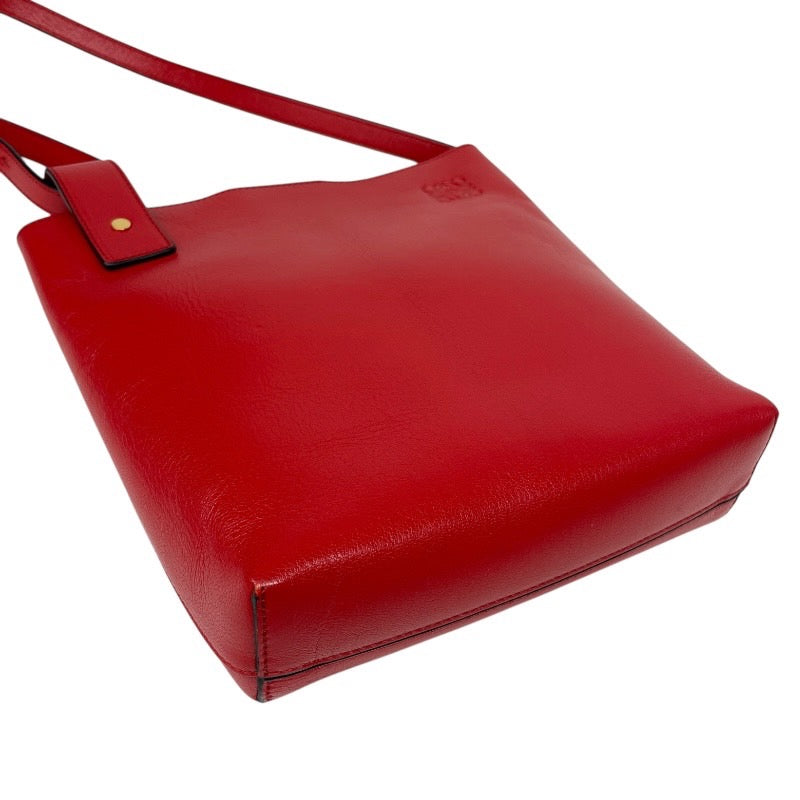 【LOEWE】ロエベ アシンメトリック ショルダーバッグ レザー レディース 赤 レッド