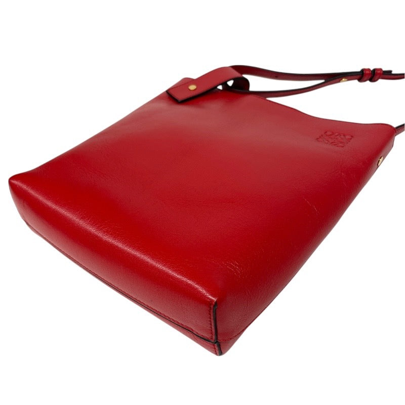 【LOEWE】ロエベ アシンメトリック ショルダーバッグ レザー レディース 赤 レッド