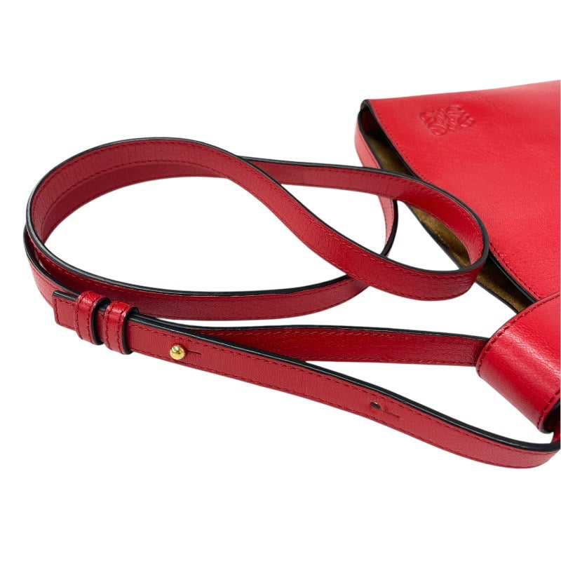 【LOEWE】ロエベ アシンメトリック ショルダーバッグ レザー レディース 赤 レッド