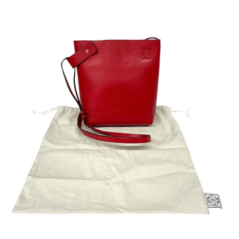 【LOEWE】ロエベ アシンメトリック ショルダーバッグ レザー レディース 赤 レッド